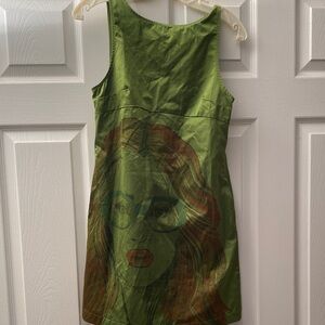 Green Graphic Print Dress